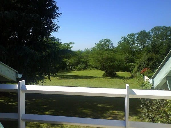 Vue sur le parc depuis la terrasse